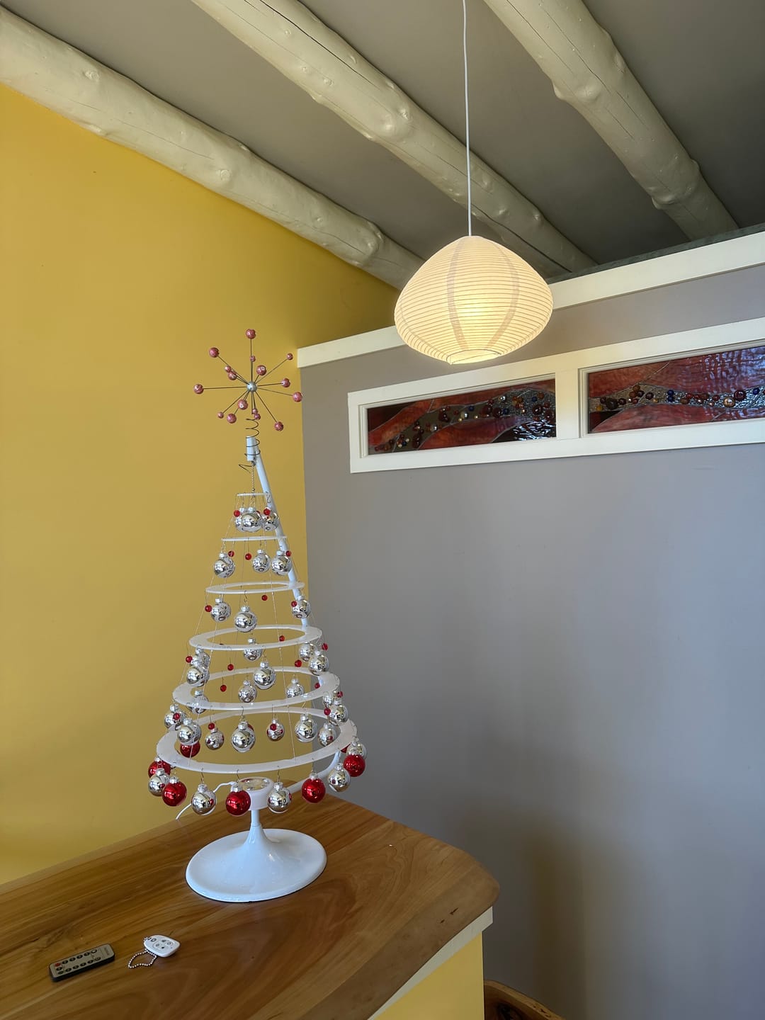Customer photo review of Bulbous Shaped Premium Fine Line Paper Lantern, White (16"W x 11"H)