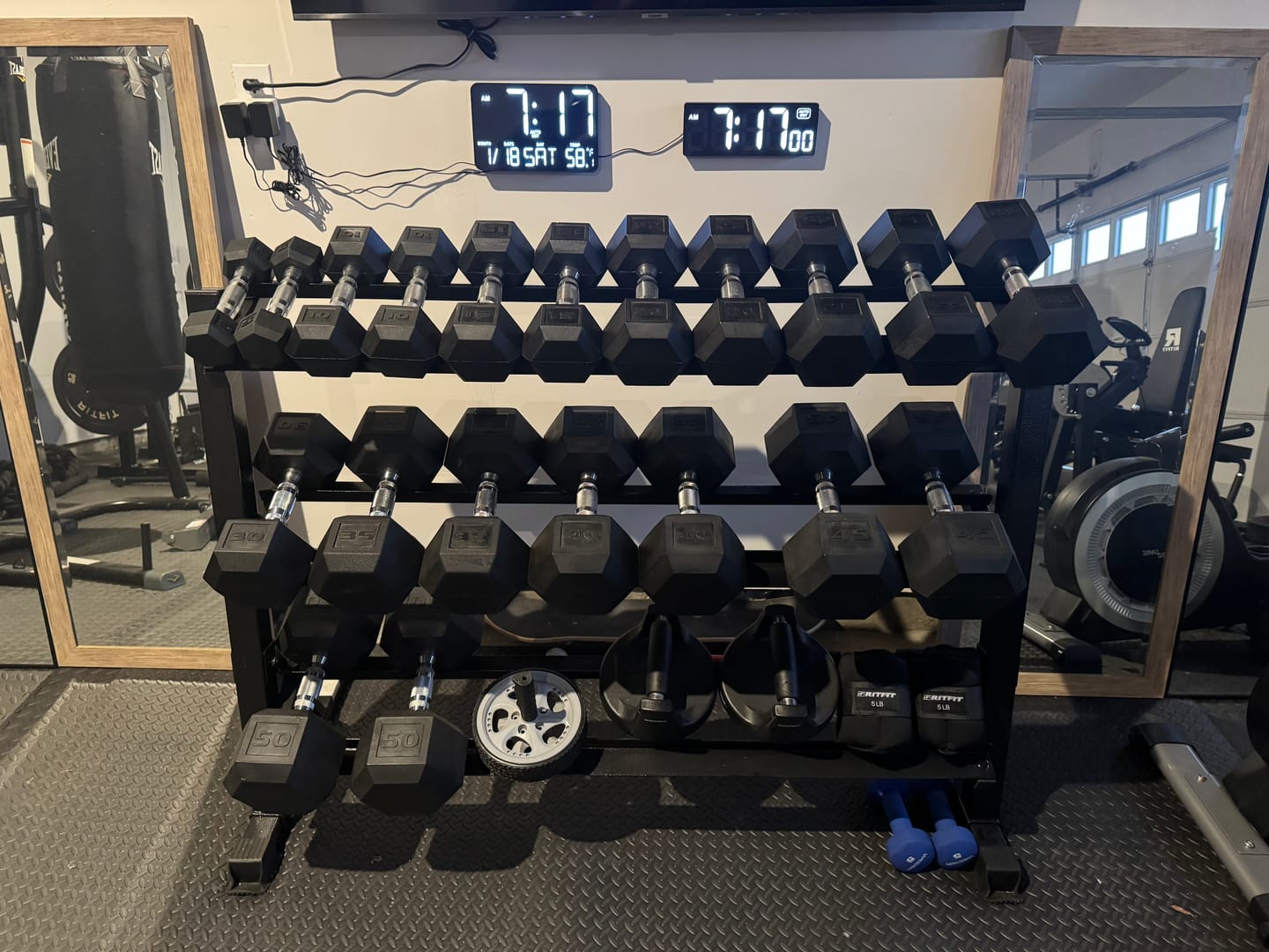 Customer photo review of RitFit Rubber Hex Dumbbell Set with Rack