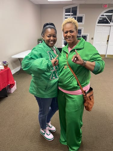 Customer photo review of AKA wide leg track suit pant