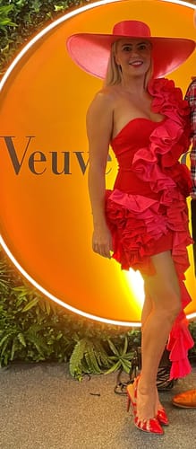 Customer photo review of Sasha Pump Vinylite & Red Patent Leather