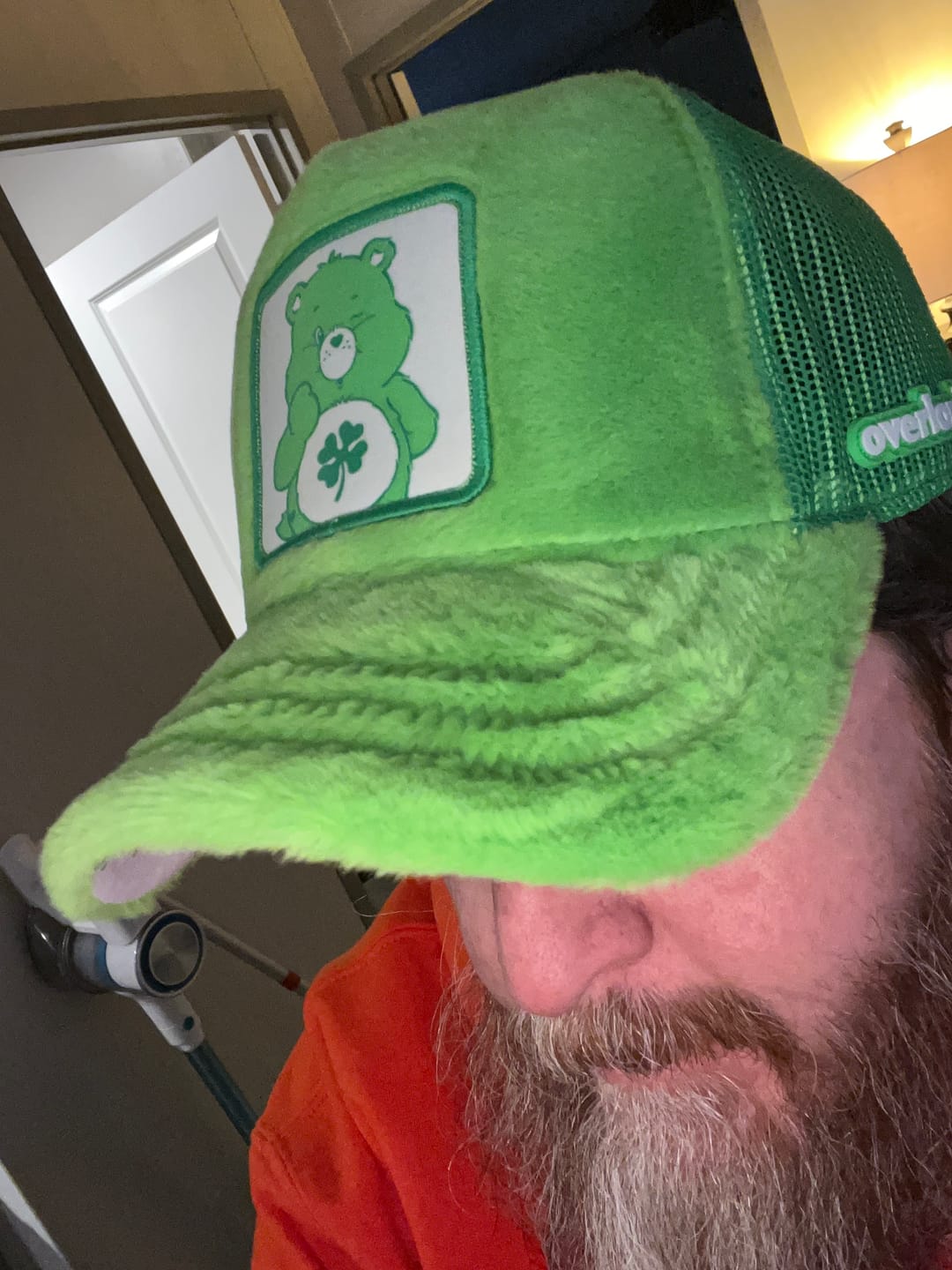 Customer photo review of OVERLORD X Care Bears:  Good Luck Bear Trucker Cap