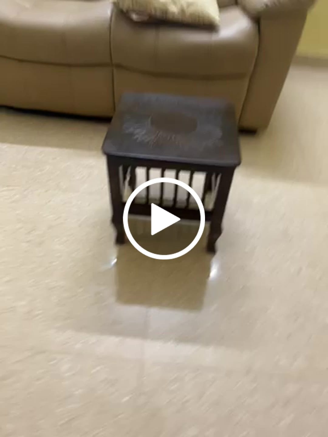 Customer video review of Mango Wood Walnut Finish Handmade Carving Classic Side Table for Living Room