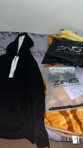 Customer photo review of Premium Comfort Hoodie - Black with white Rope