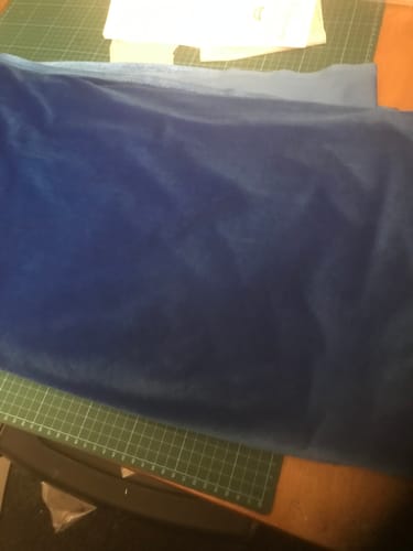 Customer photo review of 3 Metres Super Soft Spandex Velvet 55" Wide (Blue)