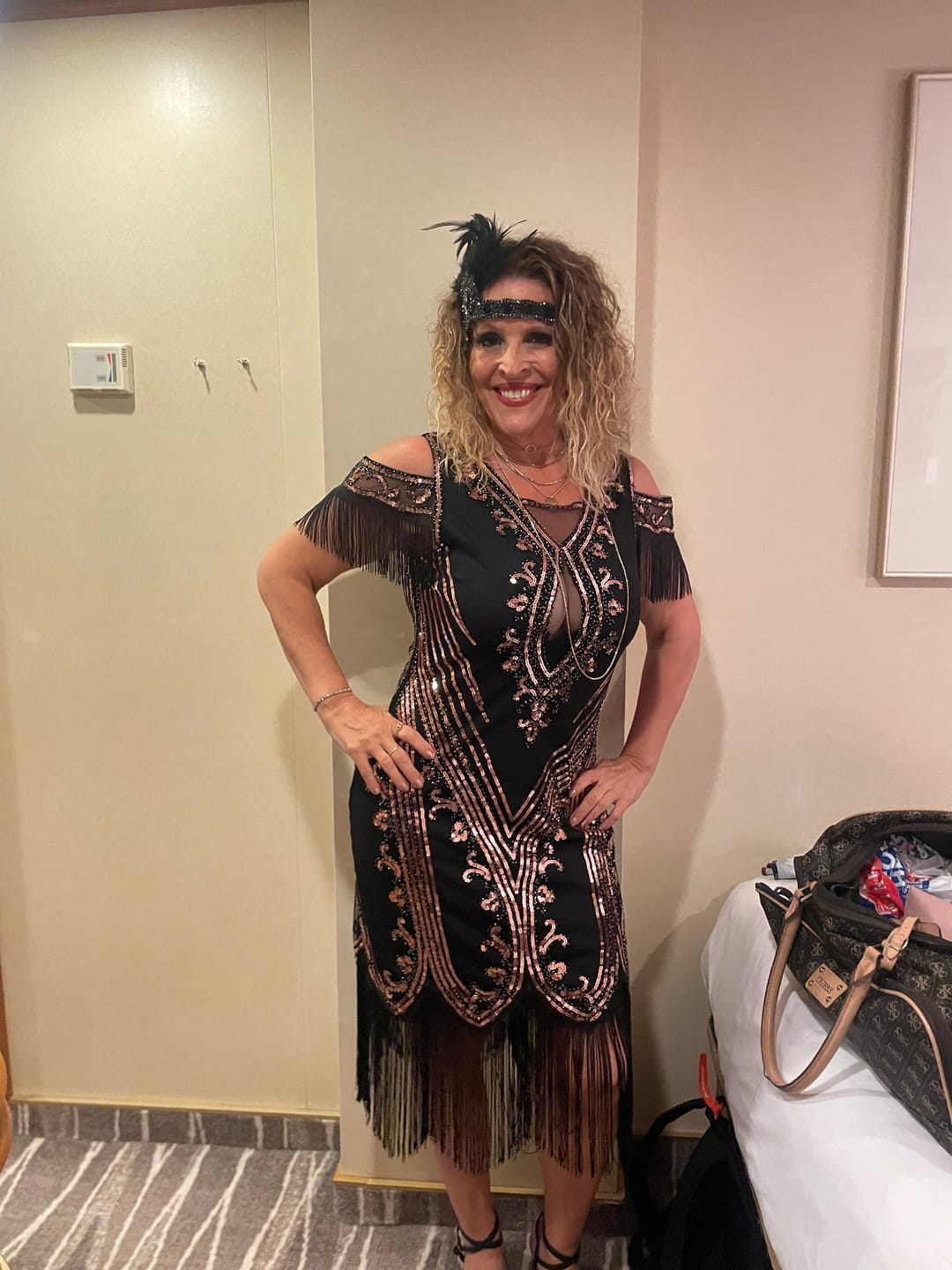 Customer photo review of Isla 1920s Gatsby Dress - Black