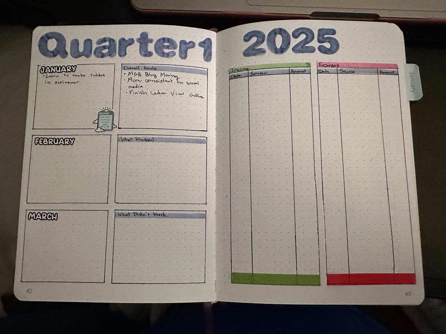 Customer photo review of Months - Bubble Text (S) Planner Stickers