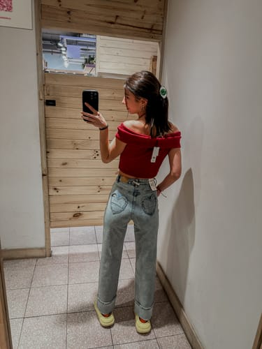 Customer photo review of Pants Wide Leg Corazón Blue