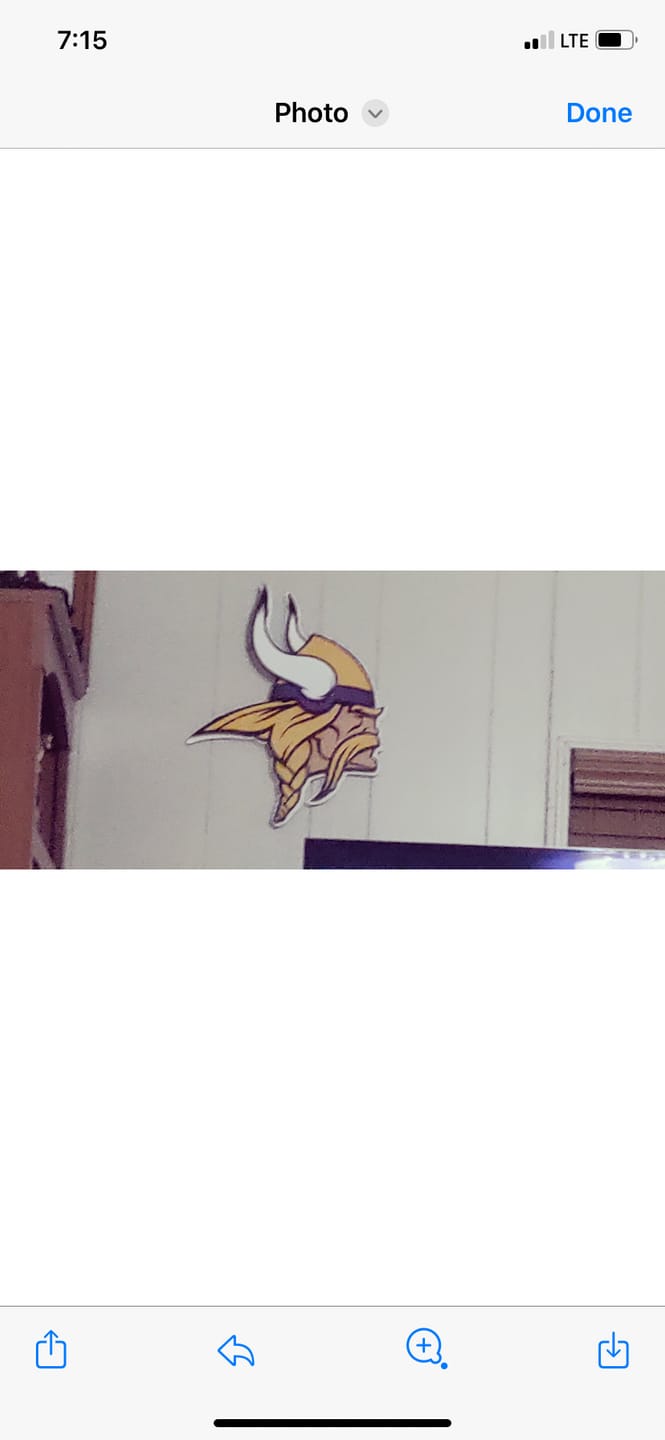 Customer photo review of Minnesota Vikings "Norseman" 3D Vintage Metal Wall Art