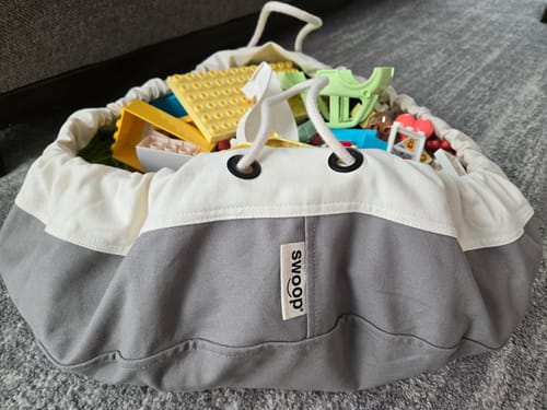 Customer photo review of MEDIUM Toy Storage Bags - Silver Gray