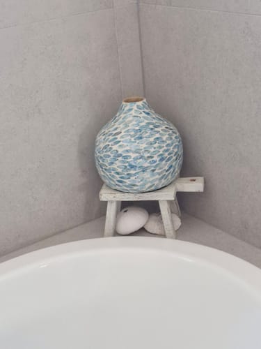 Customer photo review of Azure Medium Vase