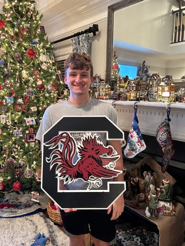 Customer photo review of South Carolina Gamecocks "Block C" 3D Vintage Metal Wall Art