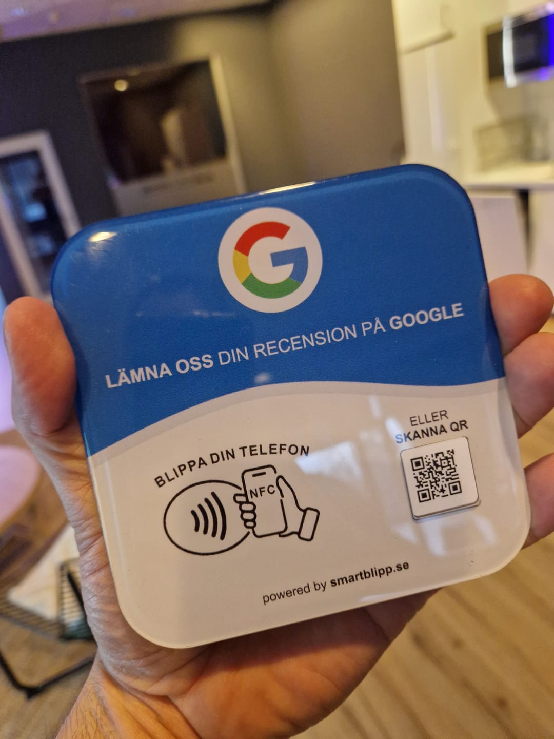 Customer photo review of Google Recensionsplatta med NFC & QR-kod.