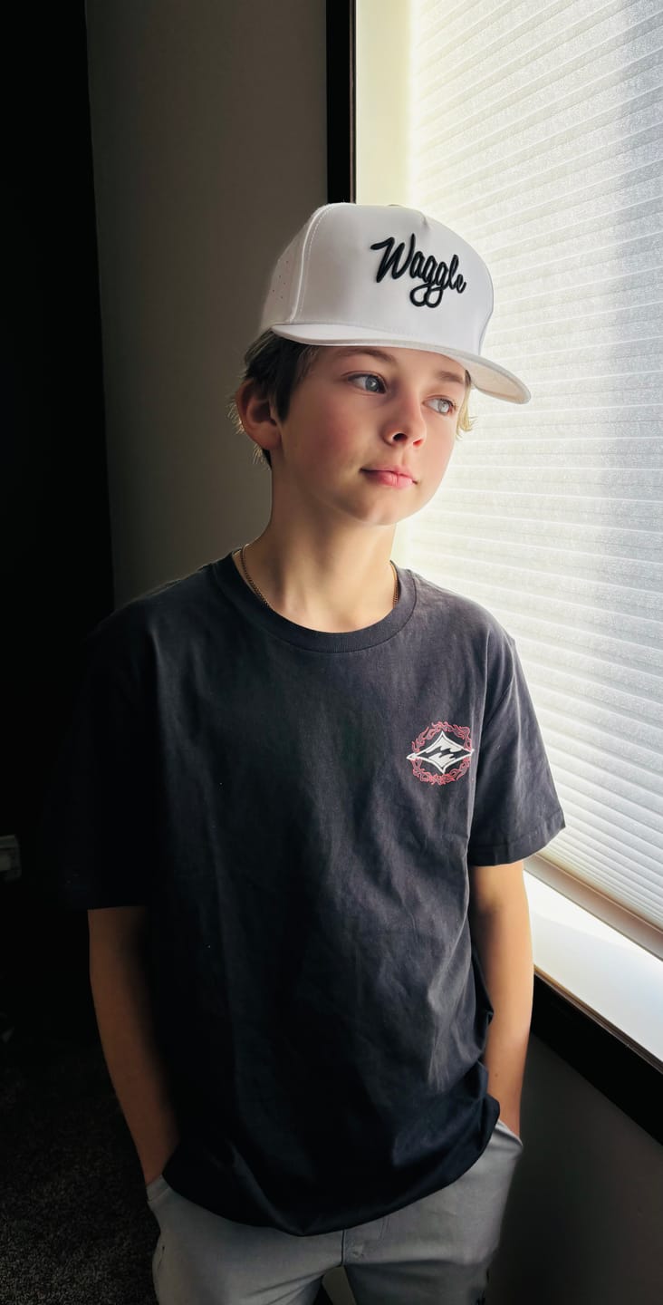 Customer photo review of Waggle Brand Hat - White