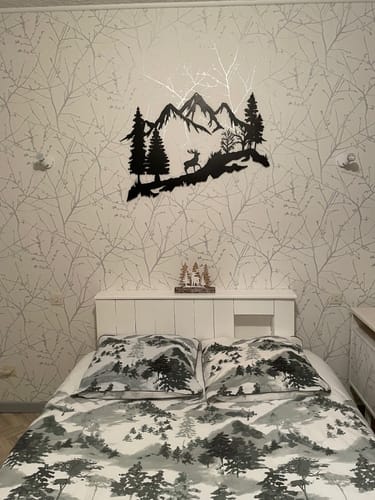 Customer photo review of Décoration Murale en Métal - Montagne et Cerf