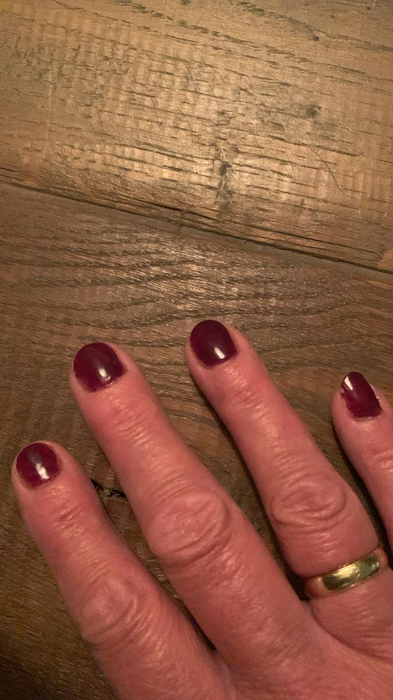 Customer photo review of Purplish Red Dipping Powder