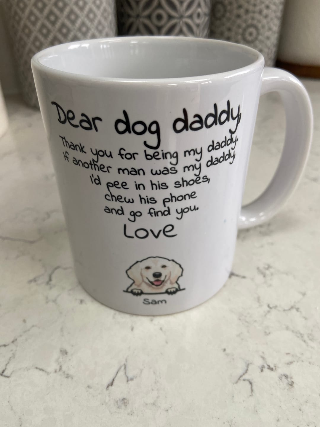 Customer photo review of Dear Dog Parent - Personalised Mug
