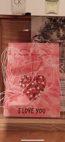 Customer photo review of Lâmpada Retrato Line Art Personalizado