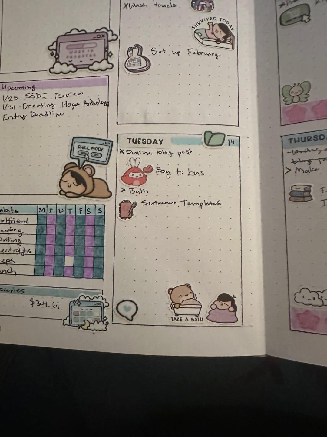 Customer photo review of Vintage Journaling Time Planner Stickers