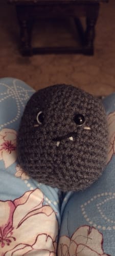 Customer photo review of Bat Crochet Pattern & Matching Card: "Hang in There"