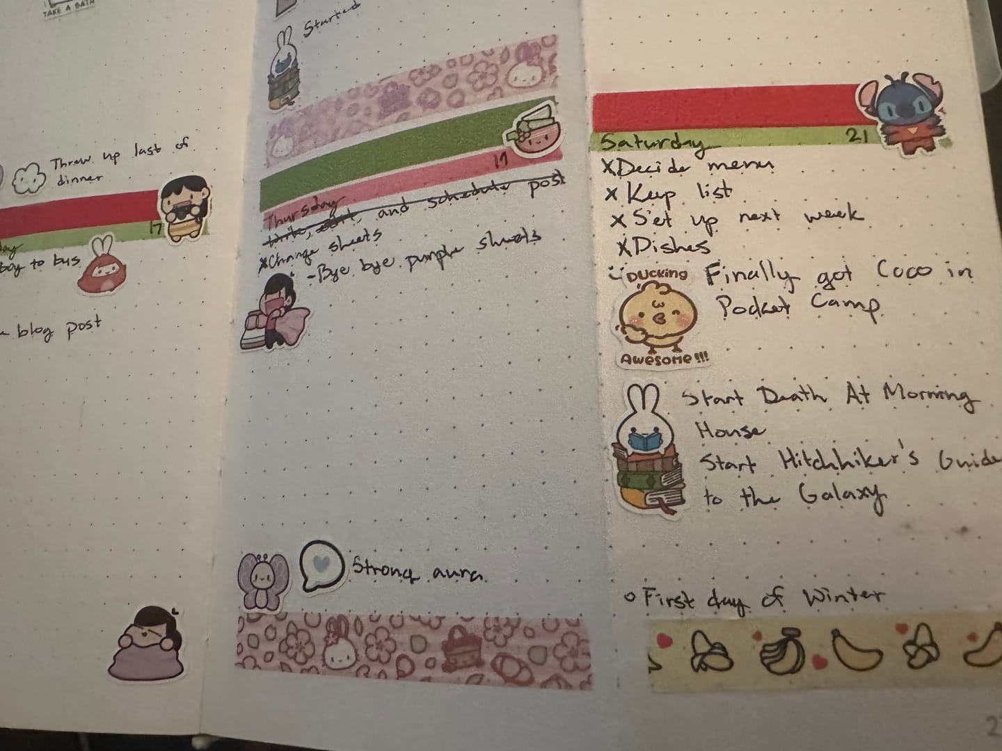 Customer photo review of Clean Bedding Planner Stickers