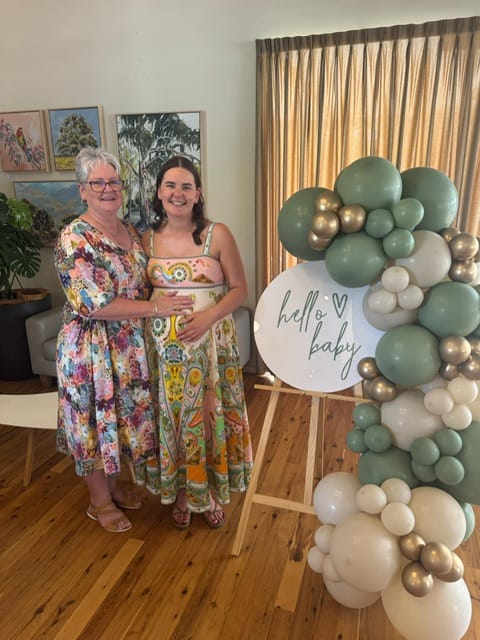 Customer photo review of Zandra Dress in Pink Multi
