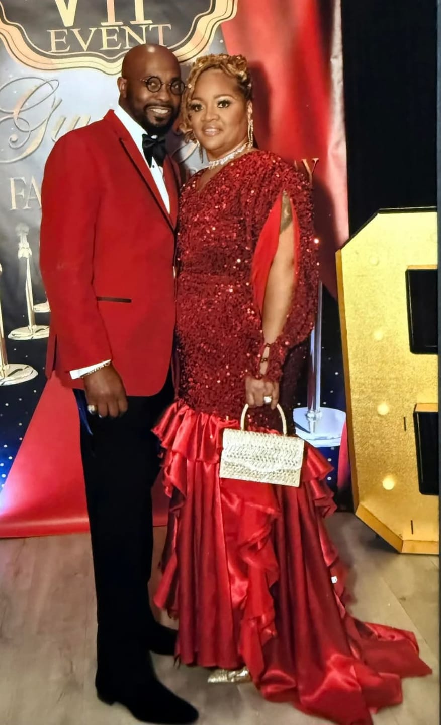 Customer photo review of Red Sequin on Velvet