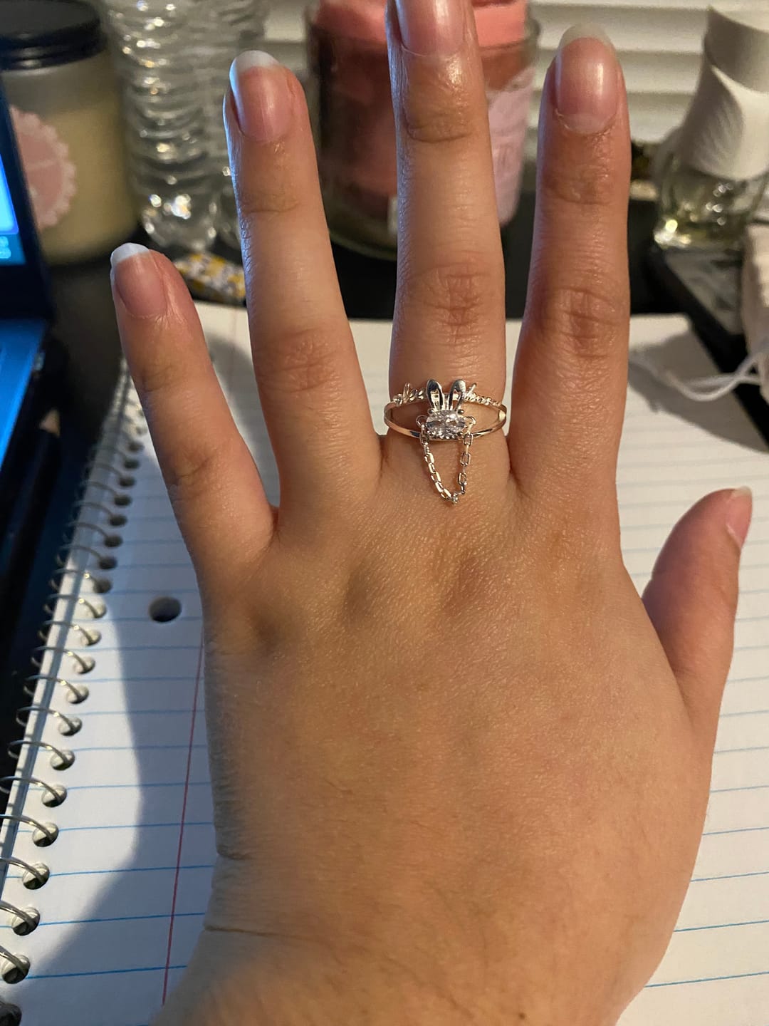 Customer photo review of Leeknow bunny ring (preorder)