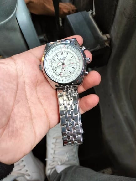 Customer photo review of JARAGAR Silver watch European fashion style mechanical movement mechanical watch Gear round steel strap wrist watch