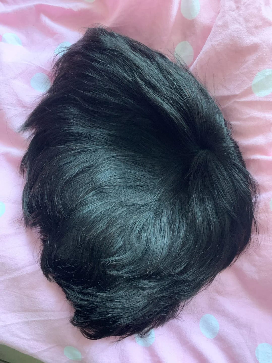 Customer photo review of Remy Human Hair Pixie Cut Wig Layered With Bangs — Deep | KIMLUD