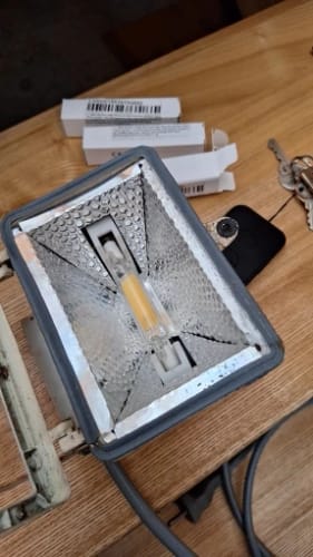 Customer photo review of R7S 118MM 50W Superbright LED Powerful Spotlight 78mm118mm AC220V 110V COB Lamp Bulb Glass Tube Replace Halogen Lamp Light