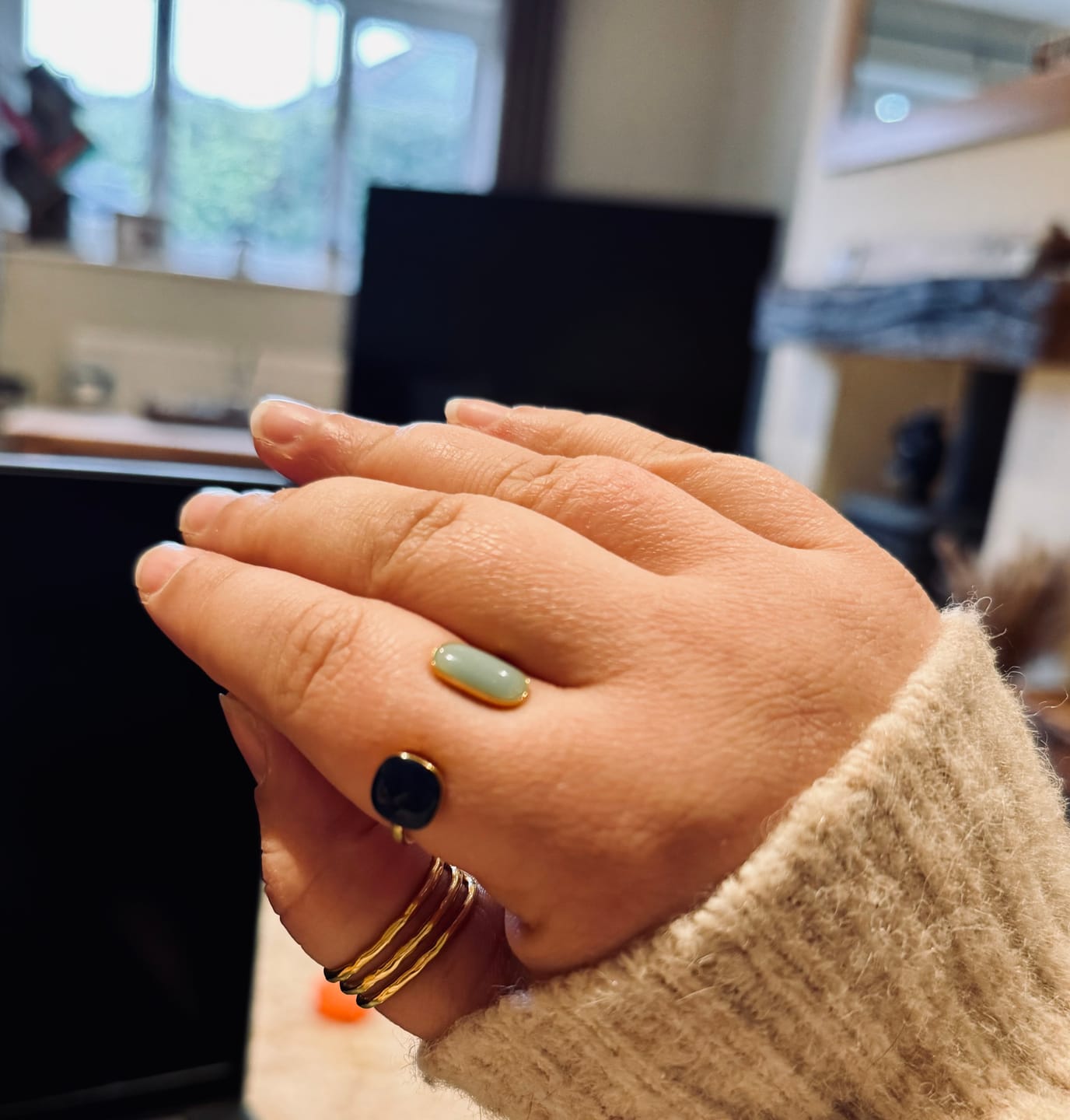 Customer photo review of Aquamarine Wrap Ring