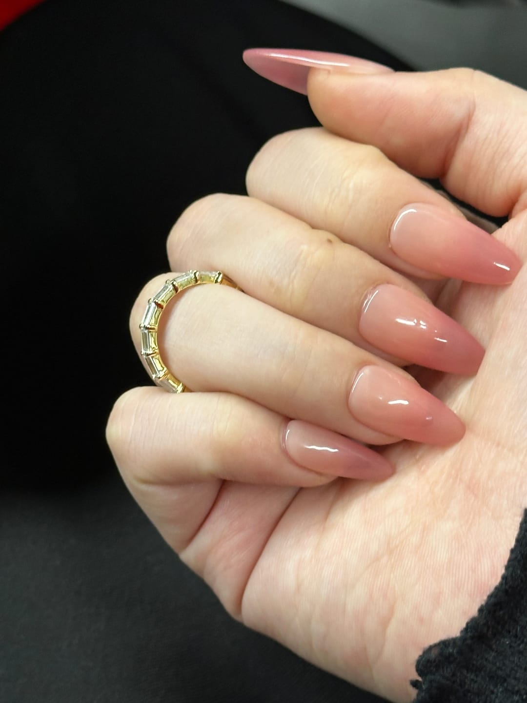 Customer photo review of S925 Louily 2.0Ct Emerald Cut Stunning Full Wedding Band Stackable Band For Women