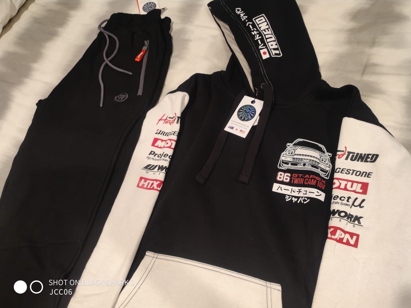 Customer photo review of Katakana P1 Fleece Track Pants - Black