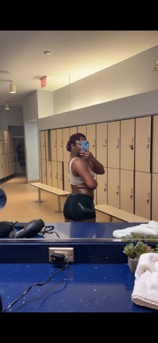 Customer photo review of BABY MATTE Micro Shorts