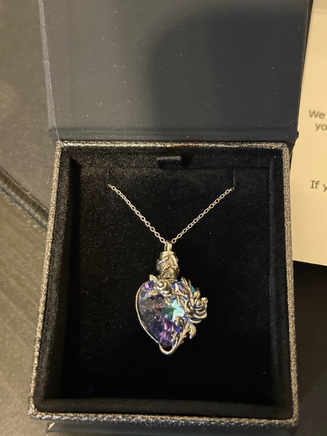 Customer photo review of Rose Crystal Keepsake Urn