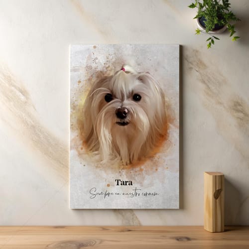 Customer photo review of Foto de tu mascota en estilo acuarela | Regalo para cachorros, perros y gatos