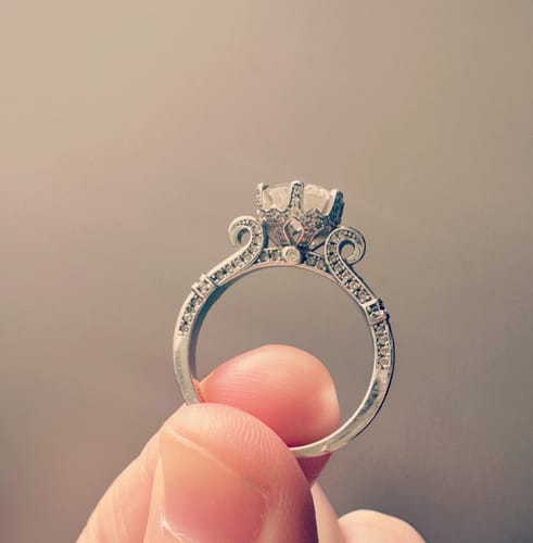 Customer photo review of Moissanite 2.0 Carat Engagement Ring Promise Ring For Women