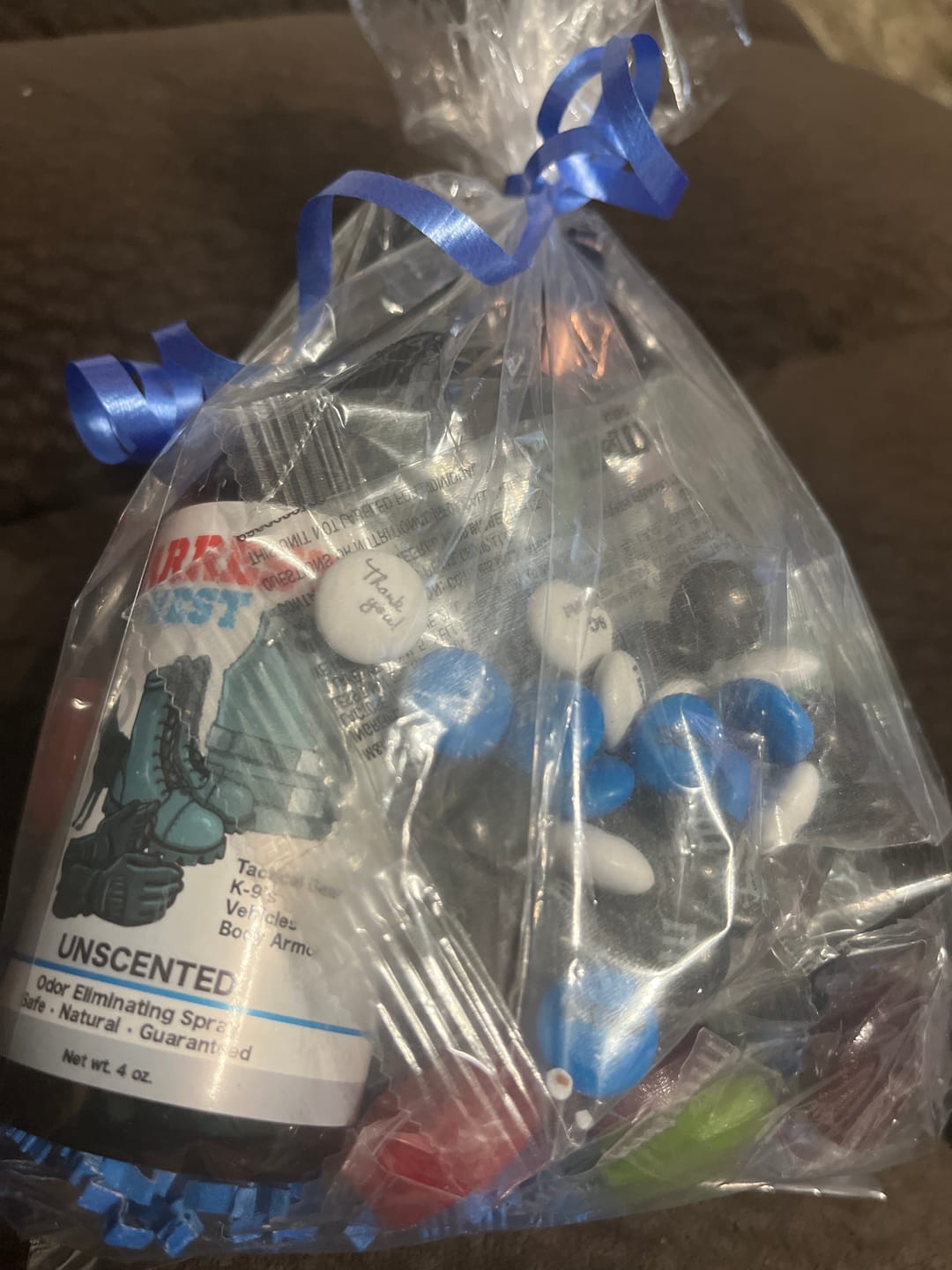 Customer photo review of 4 oz. Sampler Set: All 5 Arrest My Vest Fragrances + Unscented | Odor Eliminating Spray
