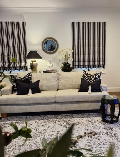 Customer photo review of Shell Junonia White Tassel Black Lumbar Cushion 35 x 53cm