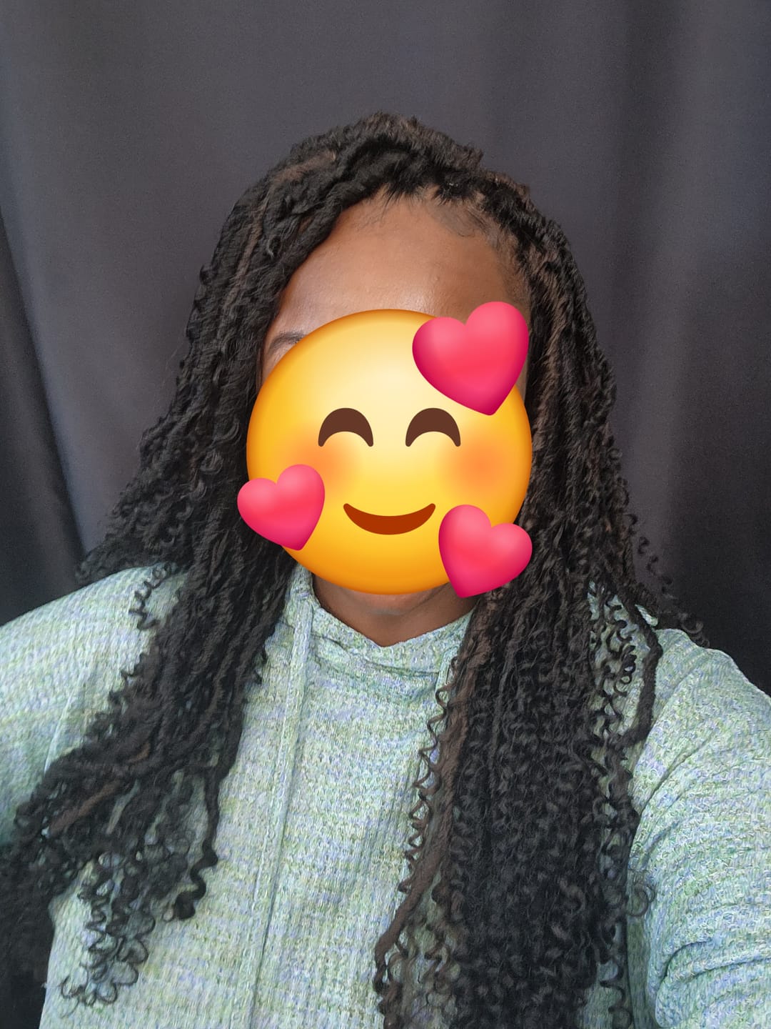 Customer photo review of Bobbi Boss Synthetic Crochet Braid - NU LOCS WATER CURL BOHO STYLE 18" 2X