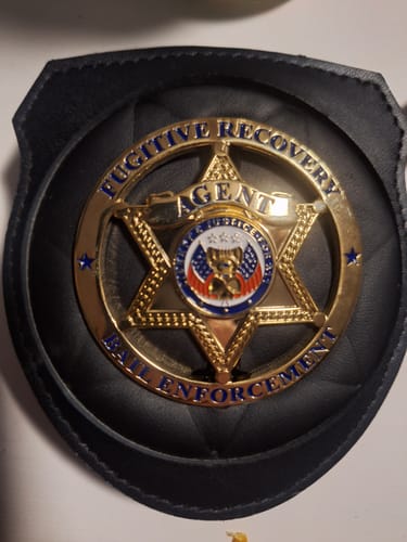 Customer photo review of Fugitive Recovery Bail Enforcement Agent US Police Badge Solid Copper Replica