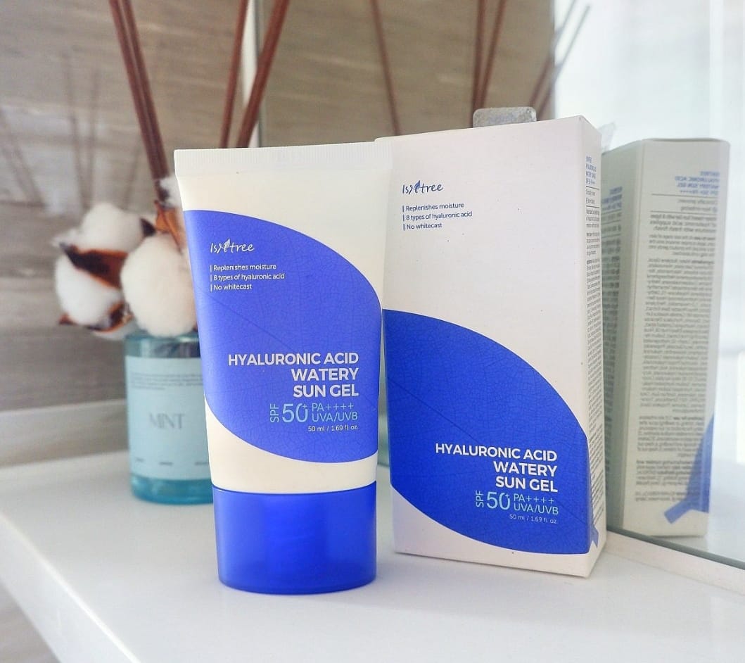 Customer photo review of Mitrinošs saules aizsarggels ar hialuronskābi ISNTREE Hyaluronic Acid Watery Sun Gel