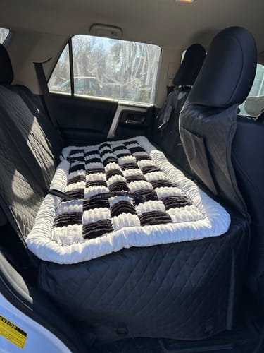 Customer photo review of Plush Backseat Dog Bed (Made For The Hard Bottom Car Seat Cover)