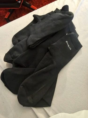 Customer photo review of Bamboo Crew Socks Comfortable Breathable Casual — Black | KIMLUD