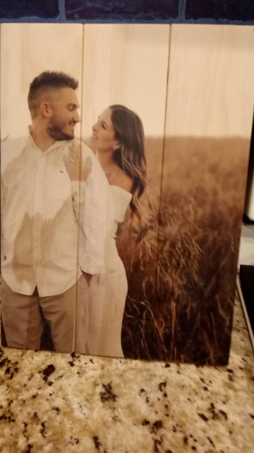 Customer photo review of 14 x 10.5 Planked Wood Print