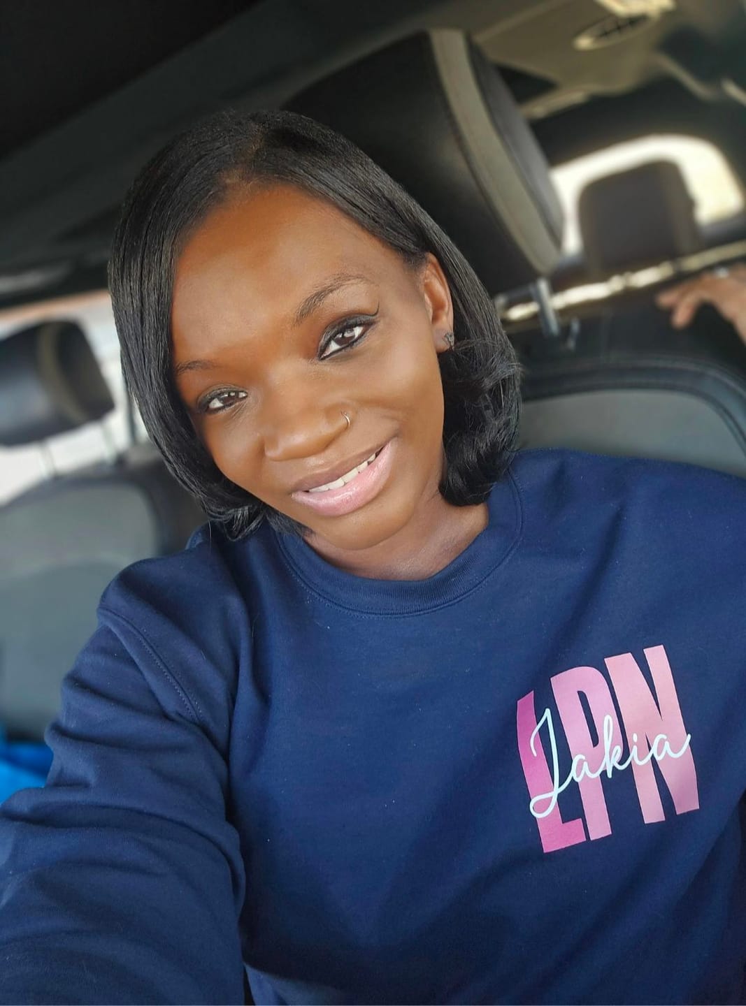 Customer photo review of Personalized Sweatshirt | Blue or Pink Certifications