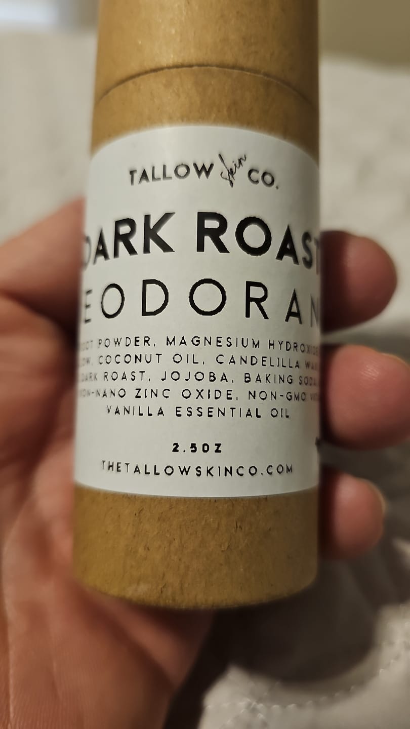 Customer photo review of Dark Roast | Tallow Magnesium Deodorant