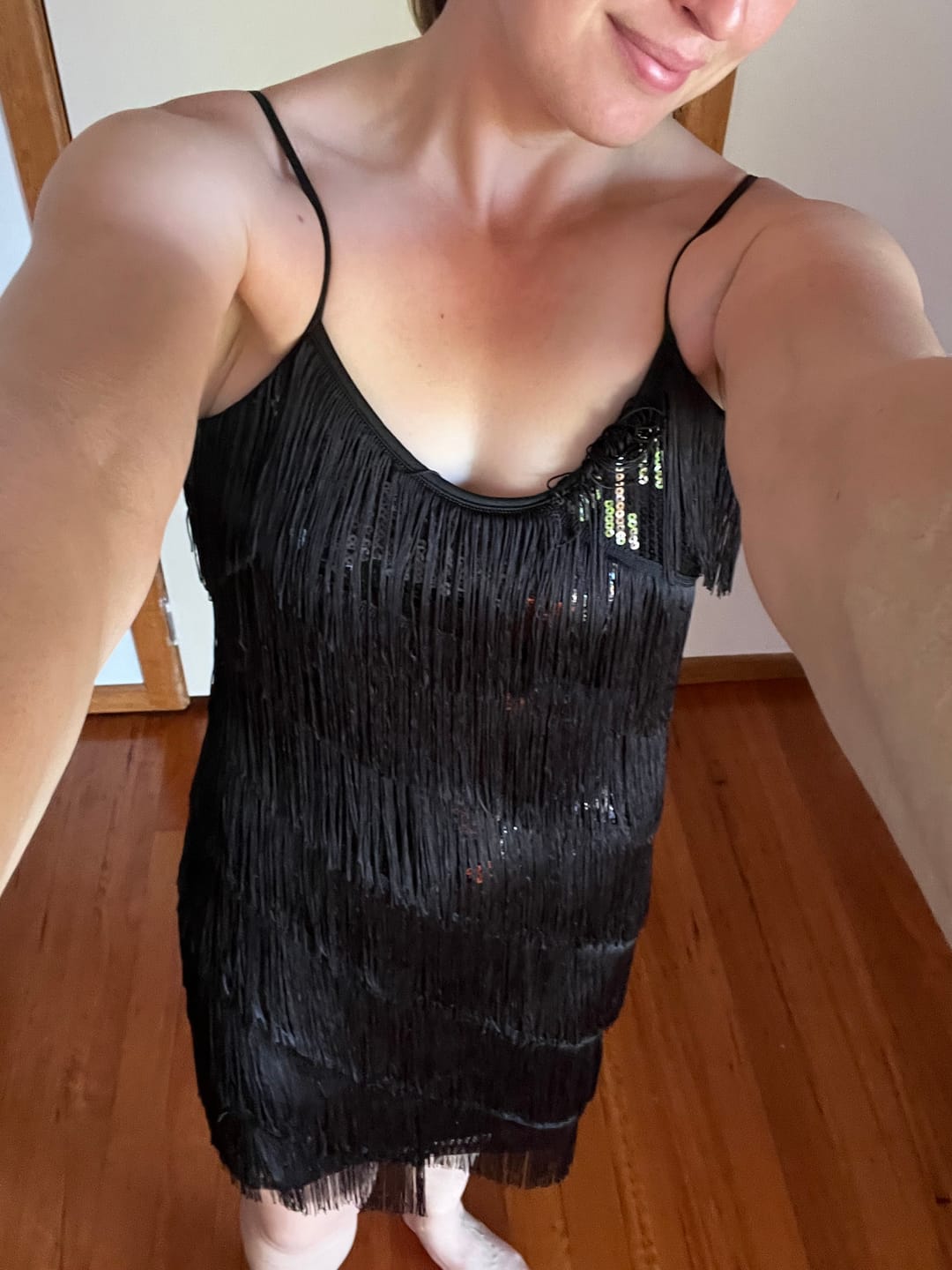 Customer photo review of Black Fringe Flapper Dress