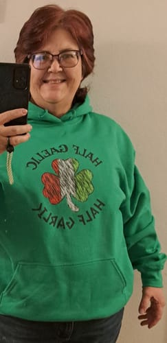 Customer photo review of Half Gaelic Half Garlic Hoodie Sweatshirt