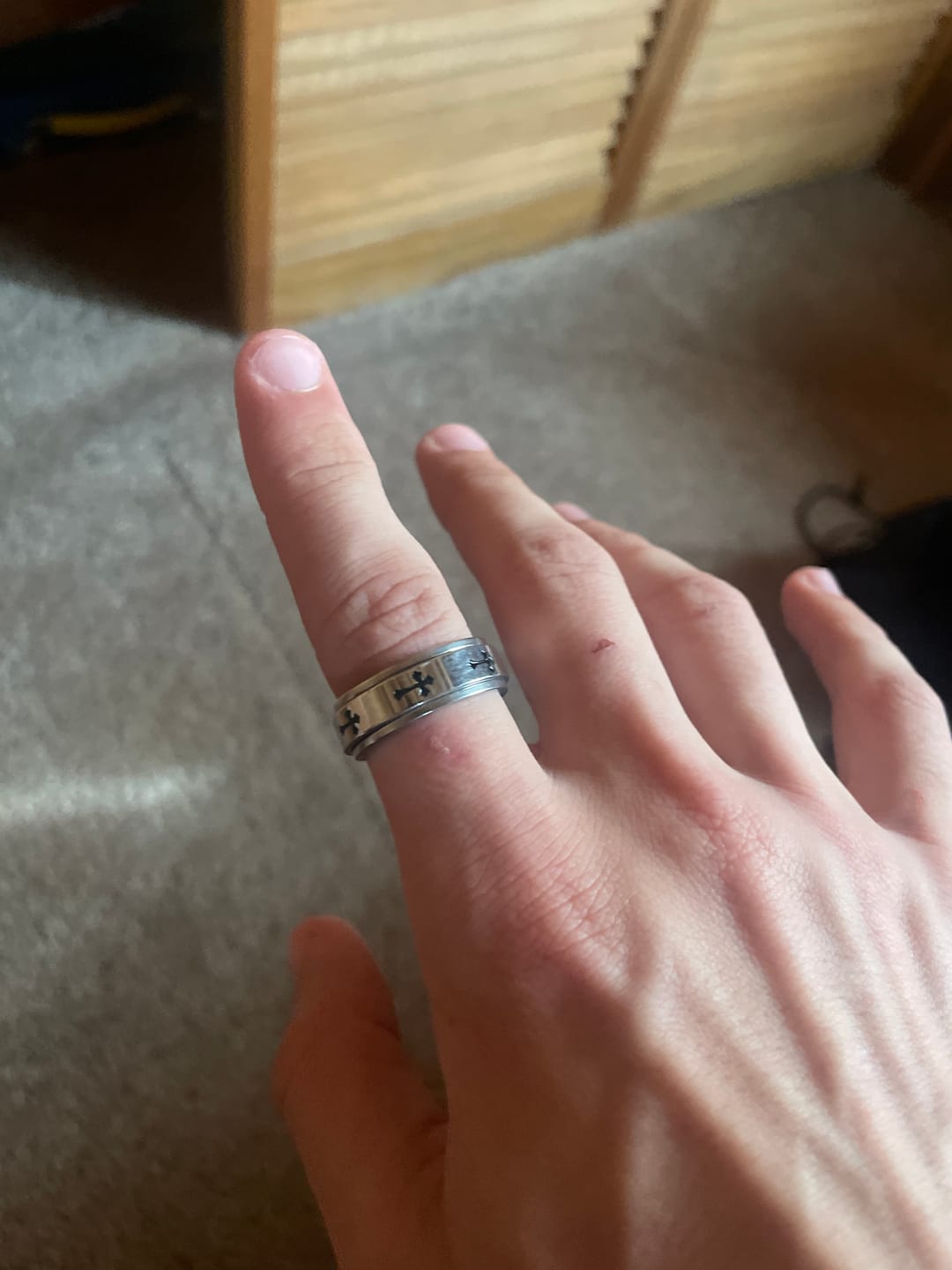 Customer photo review of Men's Signature Cross Ring